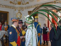 2018 - Empfang des Aachener Karnevalvereins beim Oberbürgermeister von Aachen, Marcel Philipp, im Aachener Rathaus  : Empfang, AKV, Aachener Karnevalsverein, Rathaus, Aachener Rathaus, Karneval, weißer Saal, weisser Saal, OPrinzengarde, Dirk, Trampen, Karnevalsprinz, Mike I., Michael, Foellmer, Föllmer