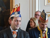 2018 - Empfang des Aachener Karnevalvereins beim Oberbürgermeister von Aachen, Marcel Philipp, im Aachener Rathaus  : Empfang, AKV, Aachener Karnevalsverein, Rathaus, Aachener Rathaus, Karneval, weißer Saal, weisser Saal, Philipp, Franz, Freiherr, von und zu Guttenberg, Narrenkappe, Hofmarschall, Thomas, Jägerberg, Jaegerberg